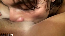 Damn! Watch this amateur couple bang a sexy brunette American girl!