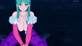Morrigan the succubus invites you for cum in hentai anime scene