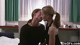 my roommate dagfs needed to fuck hard before class, licking and sucking in the bedroom