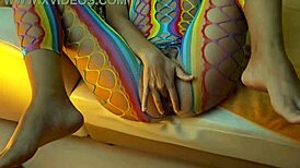 Evening close-up fuck and cum in hairy pussy!