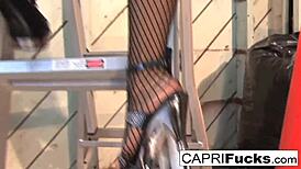 Capri invites Jenaveve Jolie for steamy girl on girl action tonight