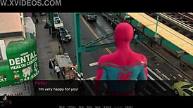 Spider-man unmasks for rough fucking with big tits blonde