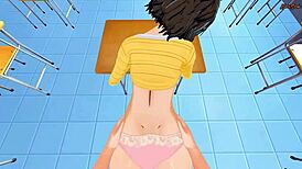 Fucking Hot Teacher Sadayo Kawakami In Classroom POV She Rides Dick Until Creampie Persona 5 Hentai