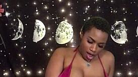 Lolabug in Tiny Pink Bikini Creams Hard While Riding a Thick Dildo