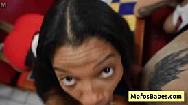 Two Horny Waitresses Elana Bunnz Eden West Fuck Derek Savage In Public Diner!