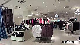 Czech teen seduced in shop, clothes ripped for POV pounding