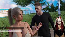 Gamer Girl Plays Porn Game in The Golden Boy Ep 3