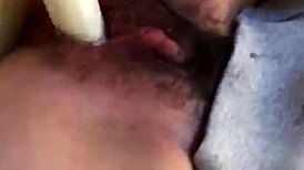 Wow, check this Japanese girl rubbing her hairy pussy up close 'til she squirts!