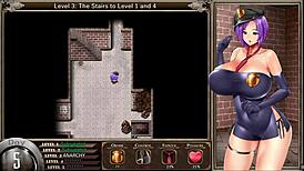 karryn fingering herself to powerful anal orgasm in prison hentai