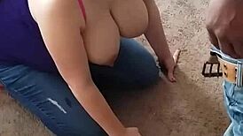 Hot wife sucks big black cock