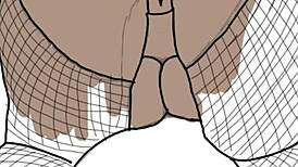 Drawing black big booty in doggy position