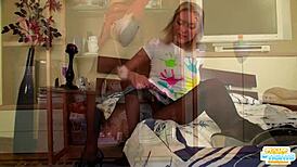 these beautiful babes in nylon are getting their hairy cunts fucked doggystyle