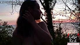 Slut Sucks Stranger's Big Dick At Sunset By The Sea And Swallows Cum With Lana Red