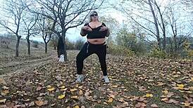 Milf receives hot big tits public massage.