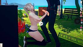 blonde big tits jk gives blowjob in 3d hentai