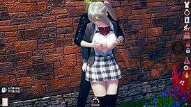 blonde big tits jk gives blowjob in 3d hentai