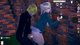 blonde big tits jk gives blowjob in 3d hentai