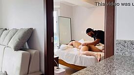 thief distracts with petite teen's curly ass banging