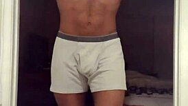 Mature brunette works out solo in dorm