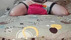 Reaching orgasm through solo pillow humping curly blonde