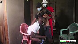 African Raw, Getting Worse In A Threesome Public Fuck In An Abandoned House