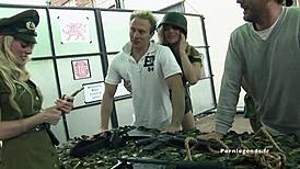 Elle Brooks, Alexa Andreas, Stacey Saran, Jordan Kingsley in Military Fuck Fest