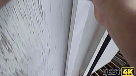 Debt Collectors Perform Peep Show in Czech Stockings