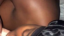 Ebony Babe Sucks Monster Cock.