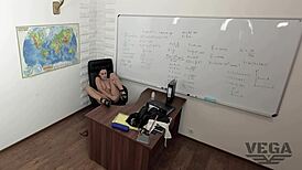 Petite 18+ Girl Fucking And Masturbating In Classroom With Big Cock!