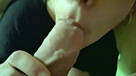 she gives blowjob to relax on intense day