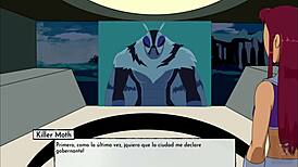 小猫，你这个出轨婊子，我要用野兽女孩肛交打破Starfire的屁股！