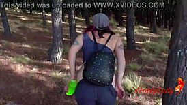 I give sloppy deepthroat to random guy in woods, ending with huge facial 😈🌳