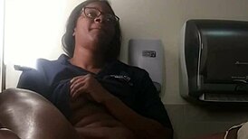 ebony babe's intimate bathroom counter fingering session