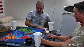 Hot kinky gay troops in army with erections and hardcore action.