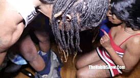 Petite newbie stripper Amica Mea swallows King Kreme BBC