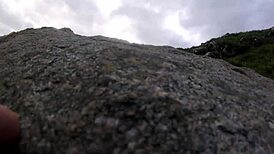 strolling outdoors with those stunning natural breasts