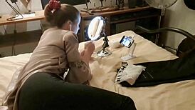 yo, amateur slut in blue corset and thong gets pounded! 😈