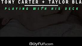 Russian twink Taylor Blaze rides and fucks Antony Carter's monster cock.