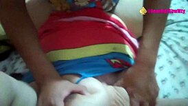 after comic con, saw this curvy milf in cosplay flashing boobs