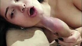 Want to see this cute brunette babe deepthroat in POV?