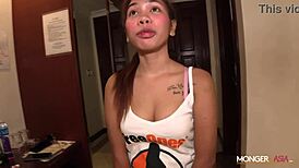 bubble butt thai teen with braces takes a hot creampie