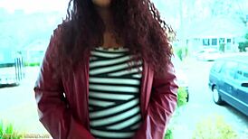 Teen redhead masturbates on casting couch.