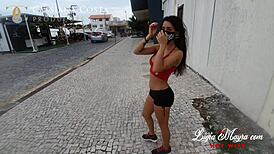 leaving gym, i met cassiana costa for hardcore threesome fun