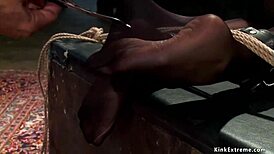 Bound Milf Slave Endures Rough Anal Fucking in Bizarre Group Bondage Scene