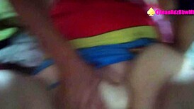 after comic con, saw this curvy milf in cosplay flashing boobs