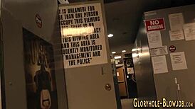 I saw teen sucking big black cock at gloryhole