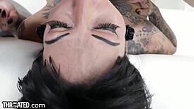 throated - inked babe jessie lee endures sloppy deepthroat gagging and choking session