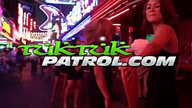 Asian amateur on tuktukpatrol spreads legs wide.