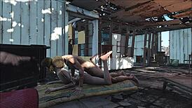 Brunette anime cartoon hentai in fallout 4 sanctuary with fucking and game fantasy