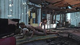 Brunette anime cartoon hentai in fallout 4 sanctuary with fucking and game fantasy